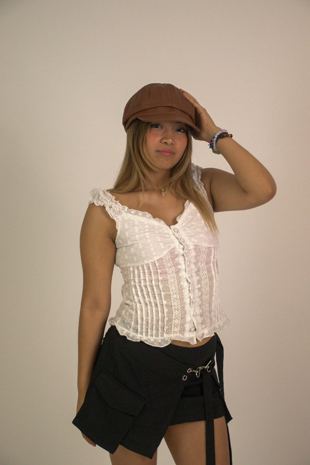 Women's leather Cap