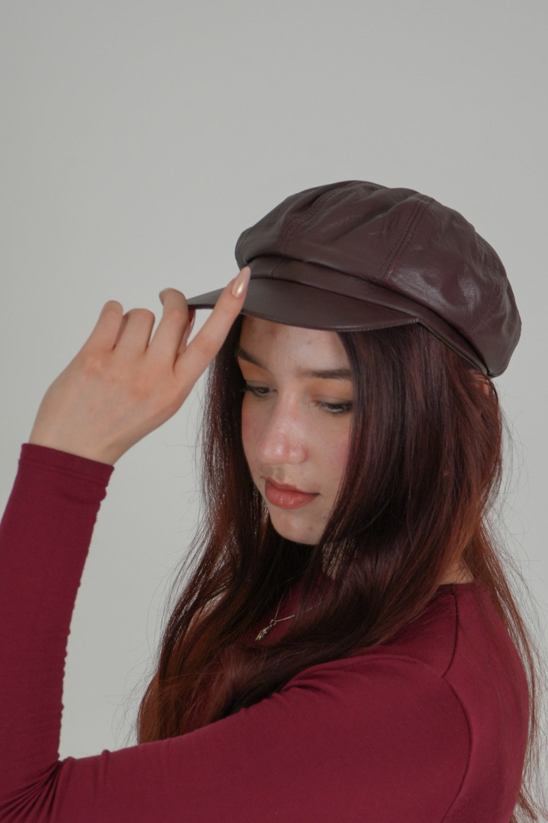 Women's leather Cap