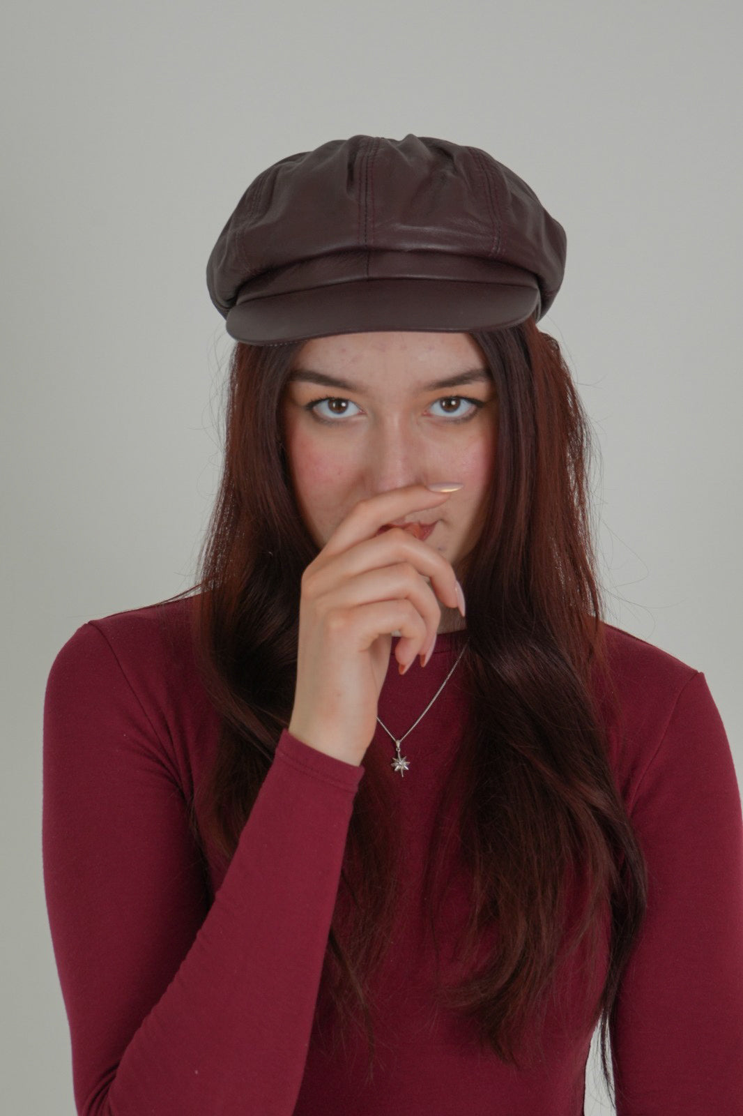 Women's leather Cap