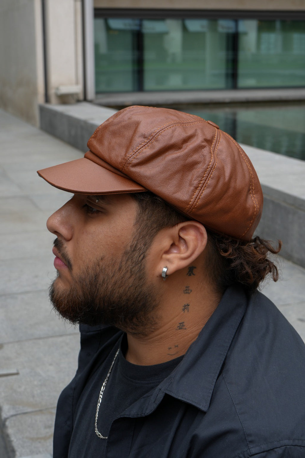 Men's leather Cap